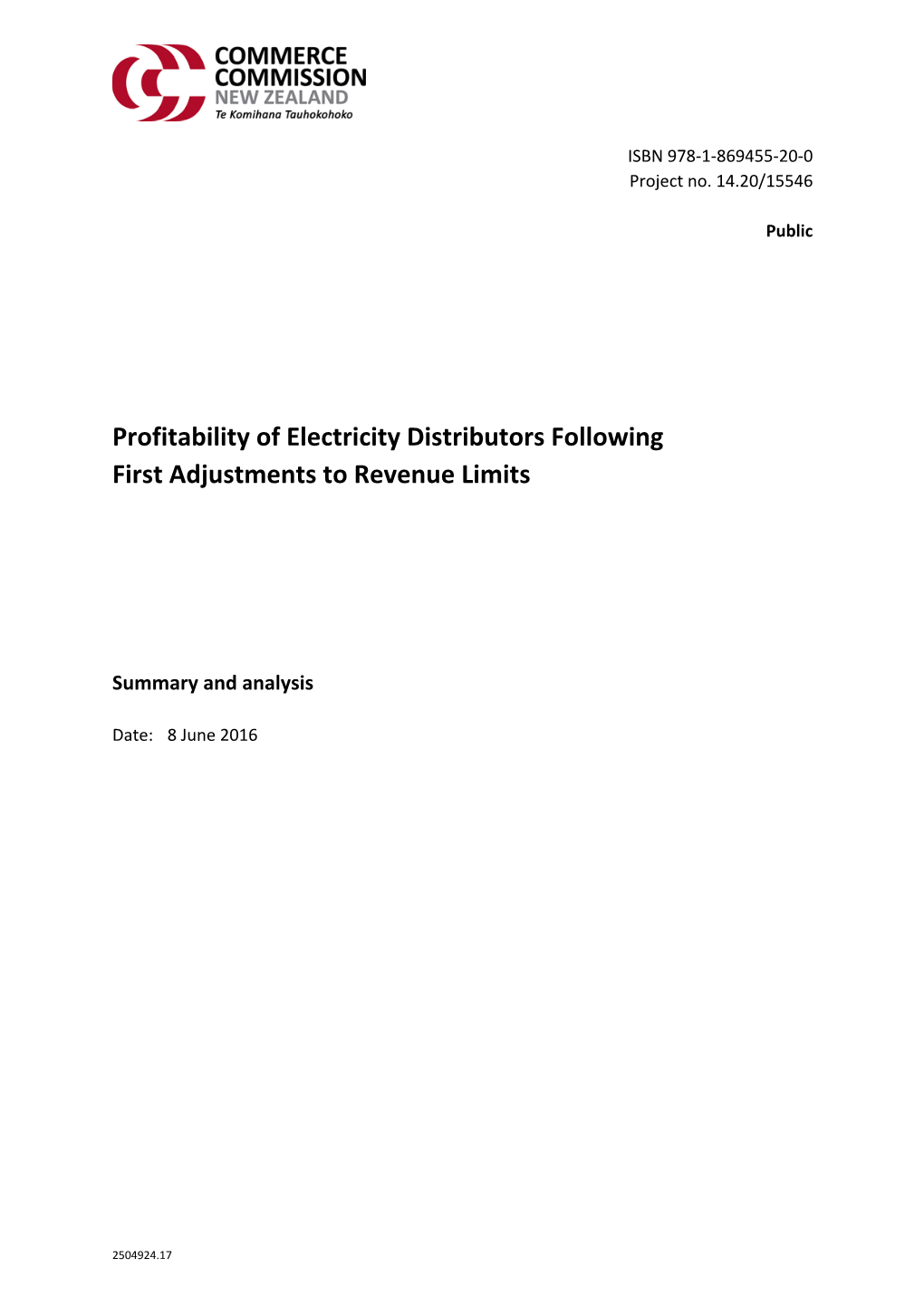 Profitability of Electricity Distributors Following First Adjustments to Revenue Limits