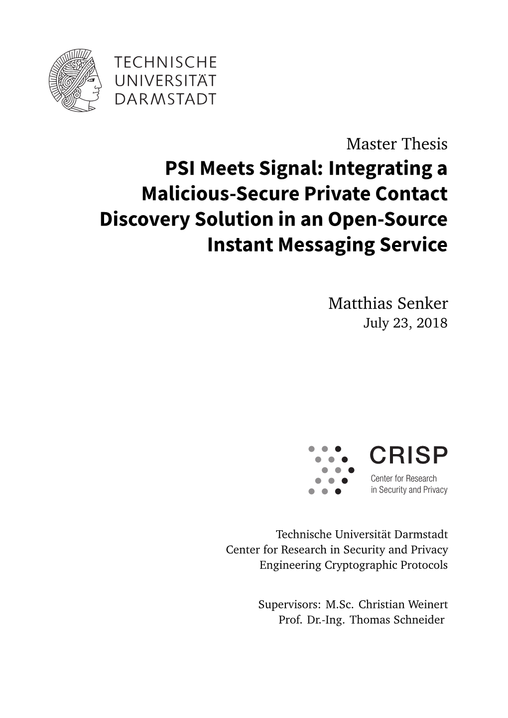 PSI Meets Signal: Integrating a Malicious-Secure Private Contact Discovery Solution in an Open-Source Instant Messaging Service