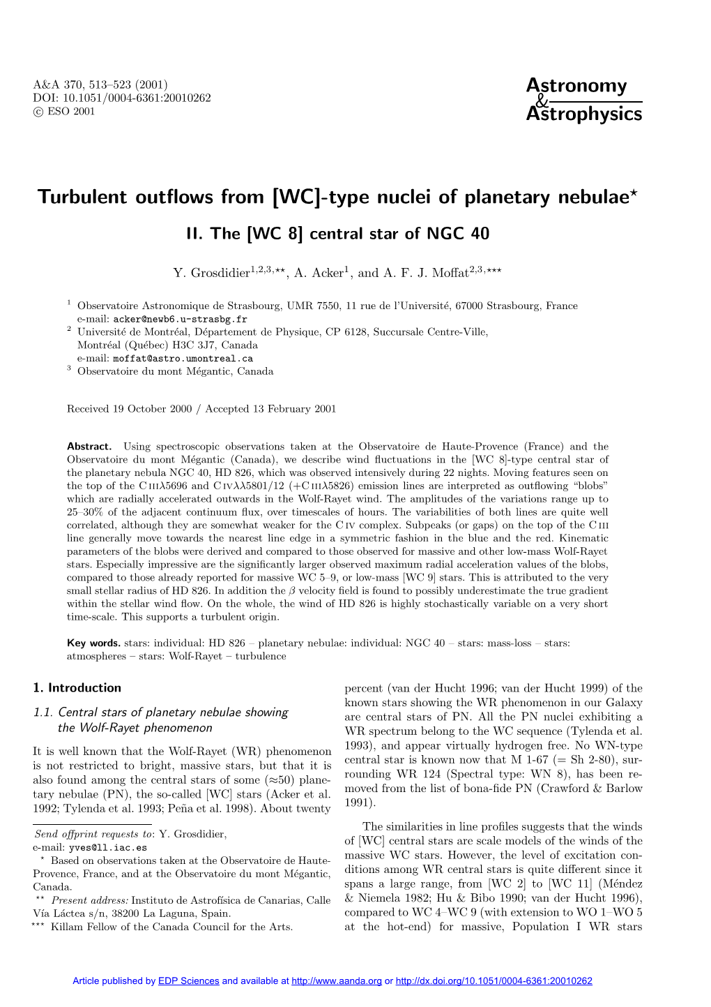 Type Nuclei of Planetary Nebulae?