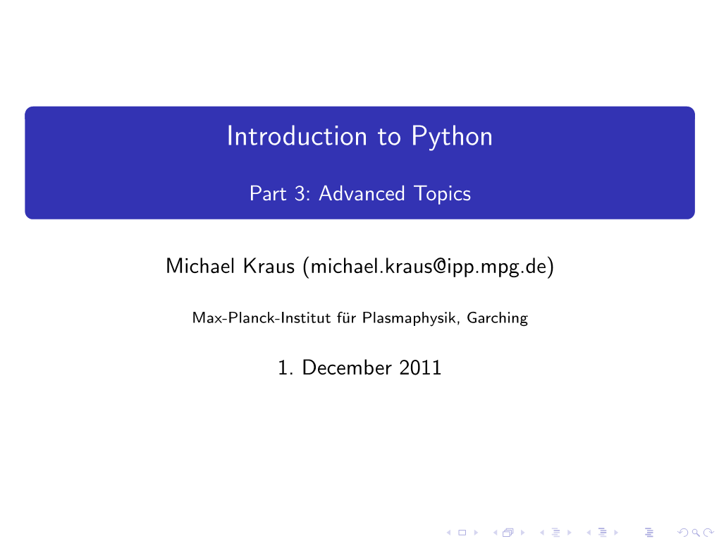 Introduction to Python