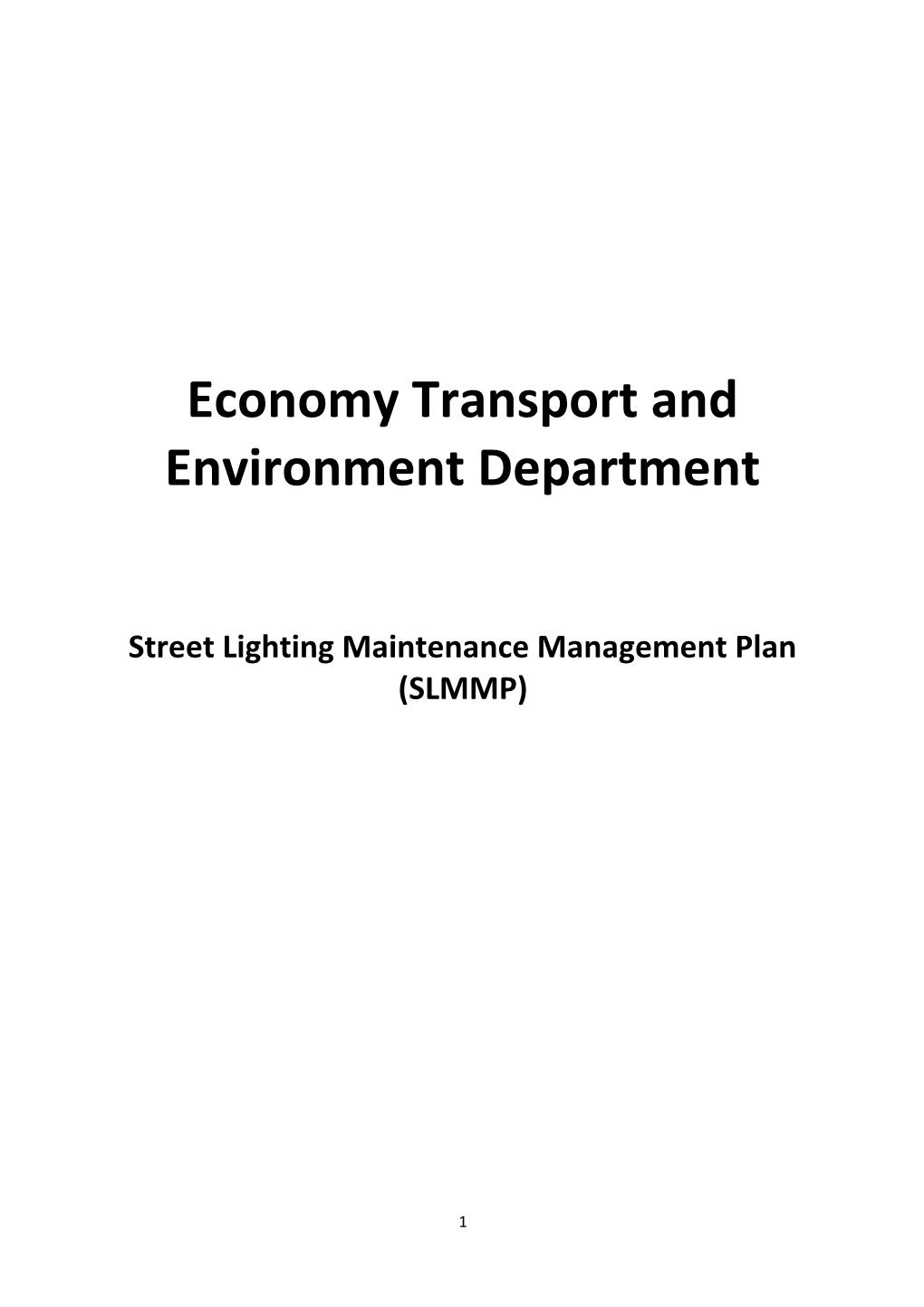 Economy Transport and Environment Department