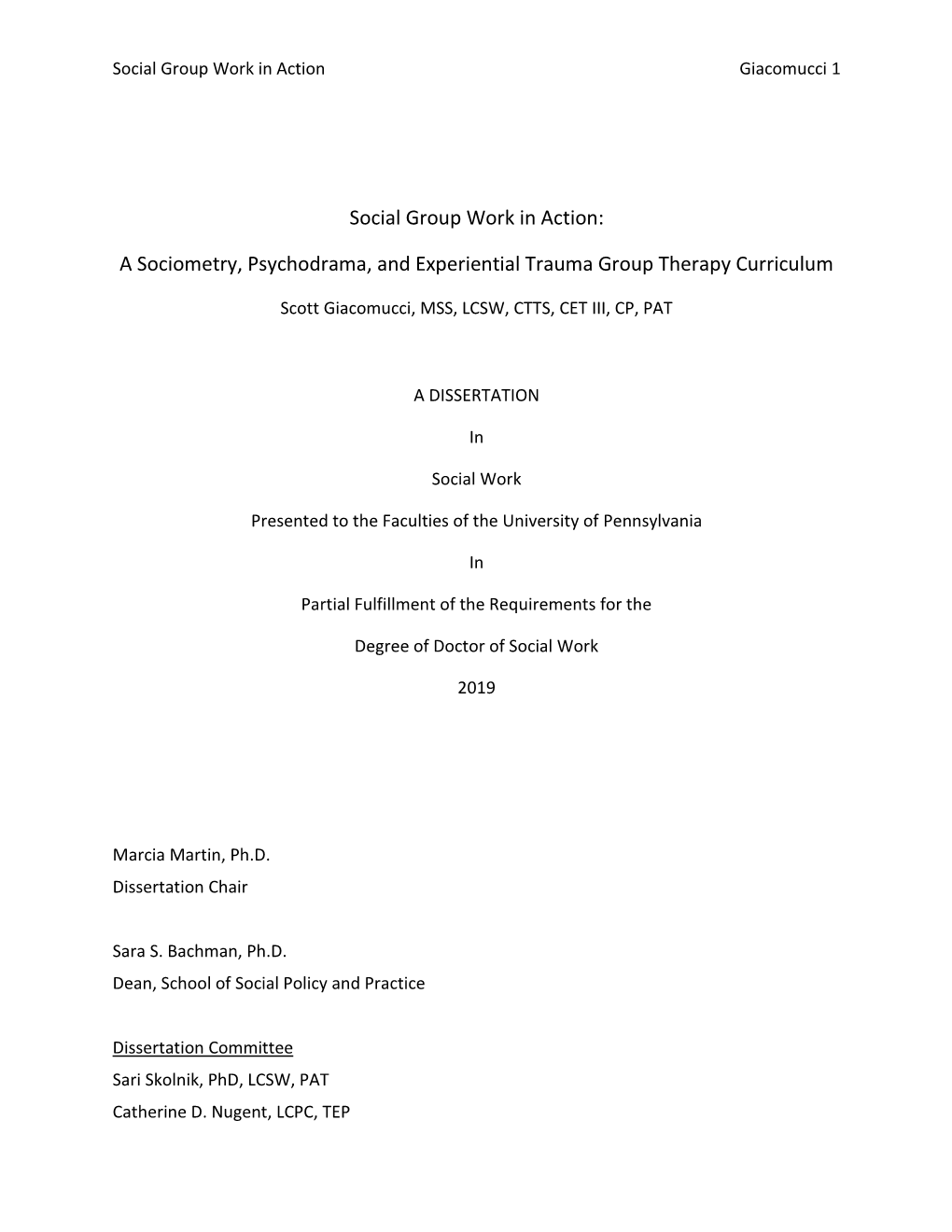 Social Group Work in Action: a Sociometry, Psychodrama, And