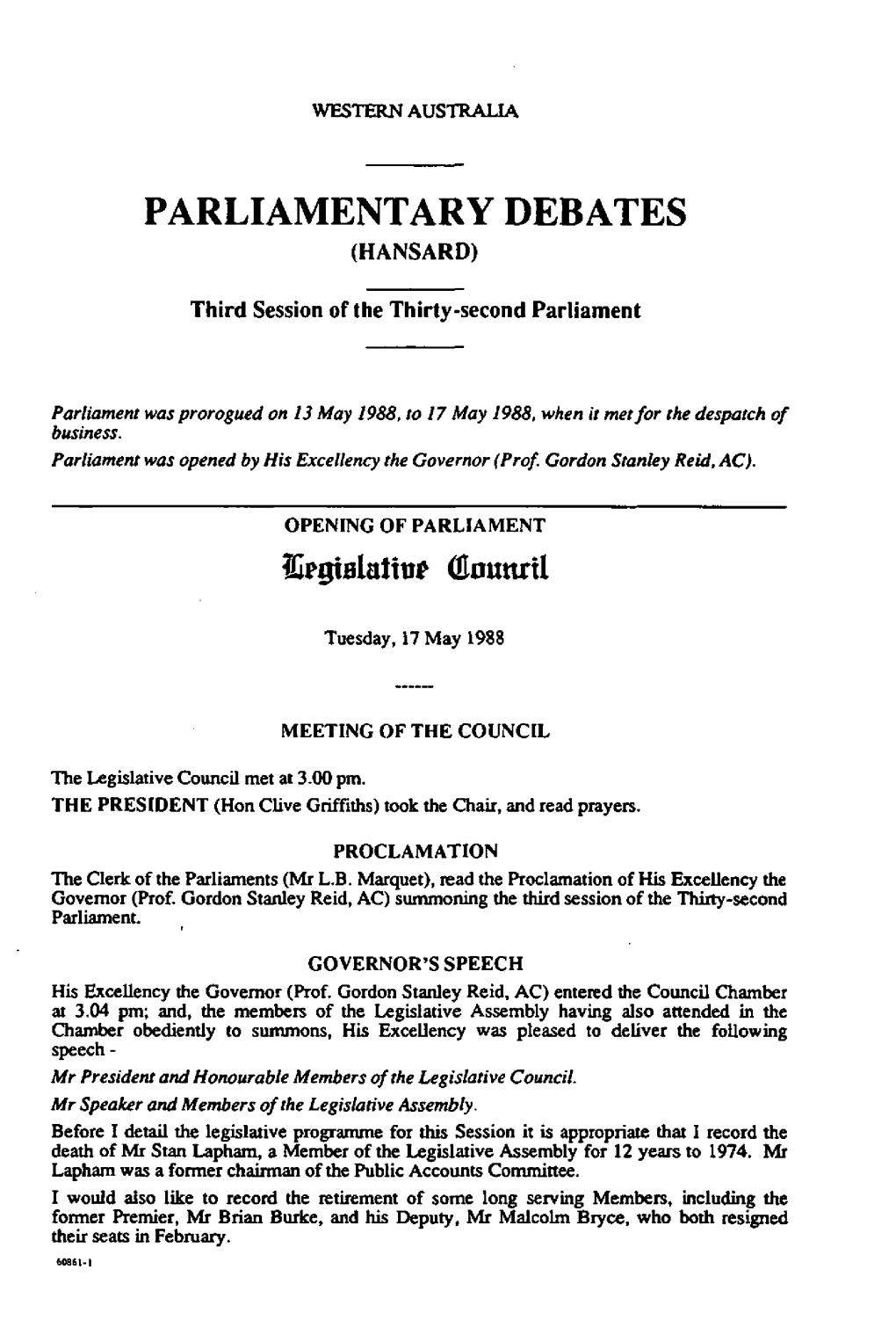 Parliamentary Debates (Hansard)