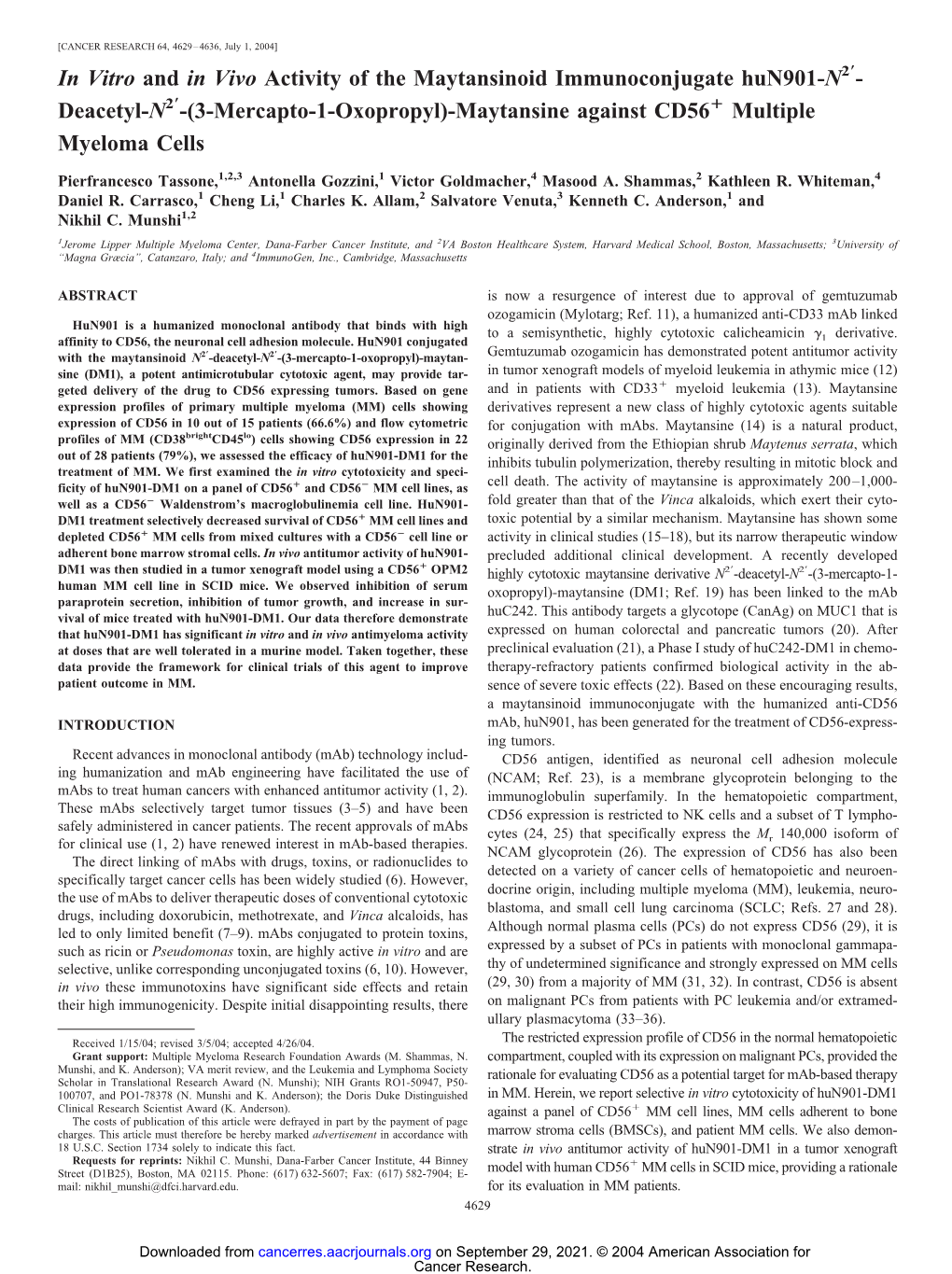 Multiple Myeloma Cells +