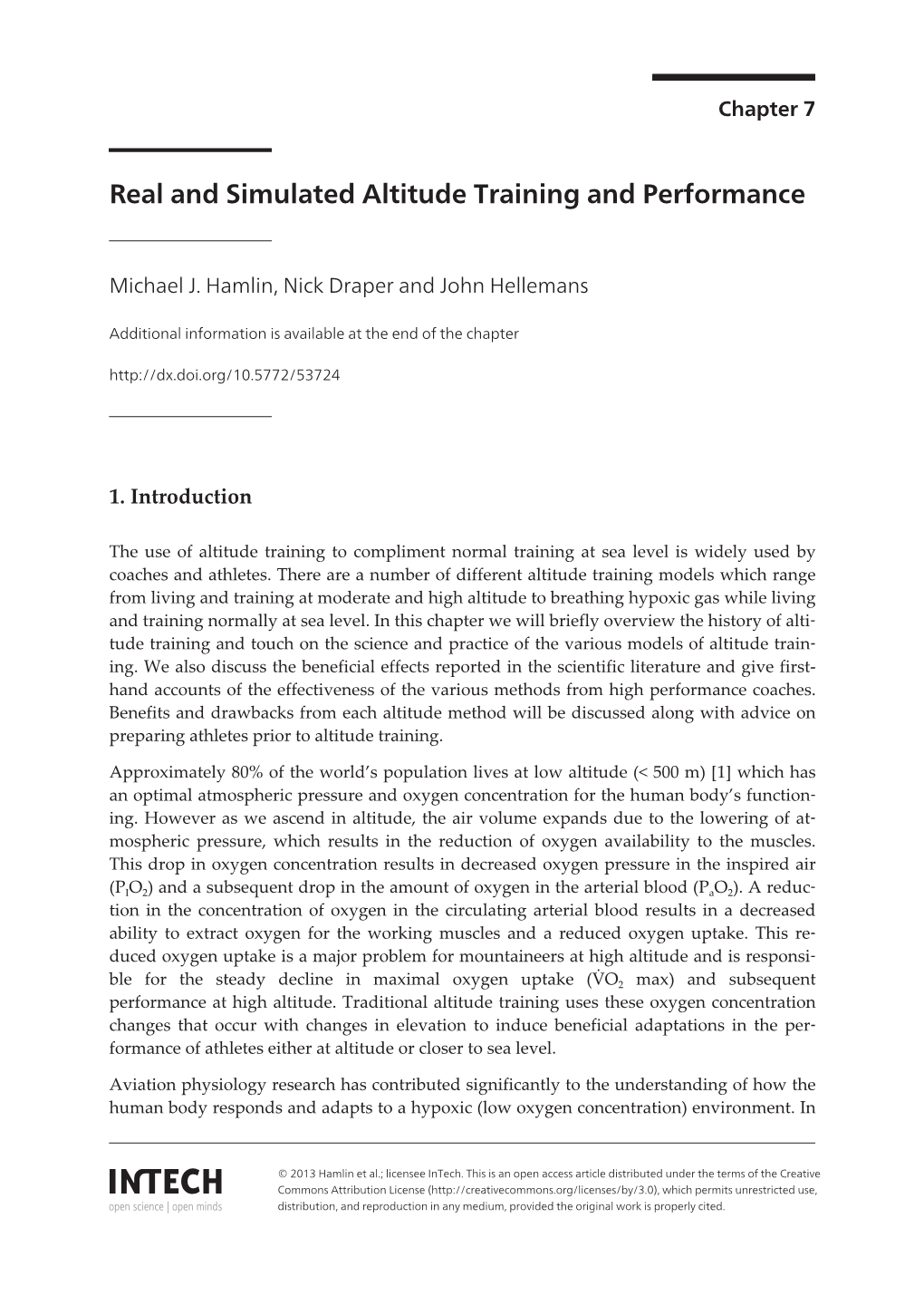 Real and Simulated Altitude Training and Performance