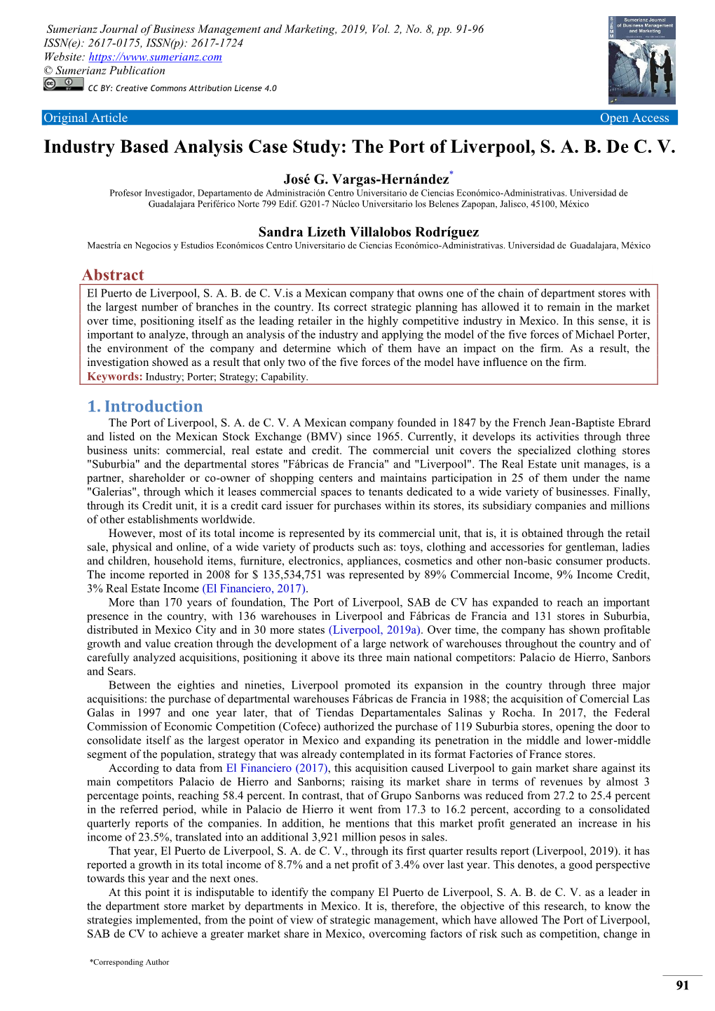 Industry Based Analysis Case Study: the Port of Liverpool, S. A. B. De C. V