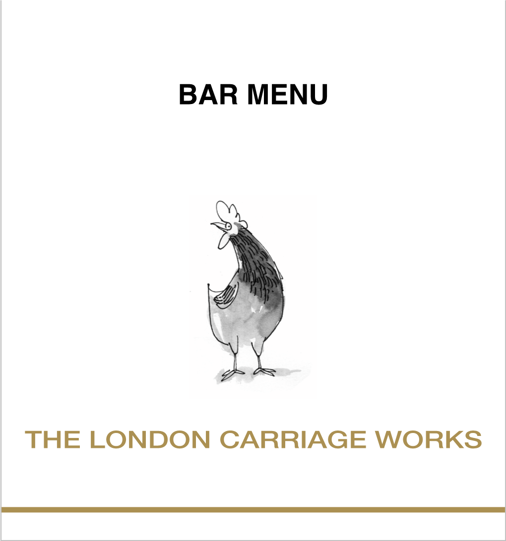 BAR MENU 11Am - 10Pm