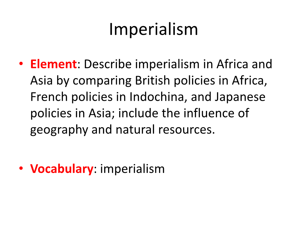 Imperialism Notes