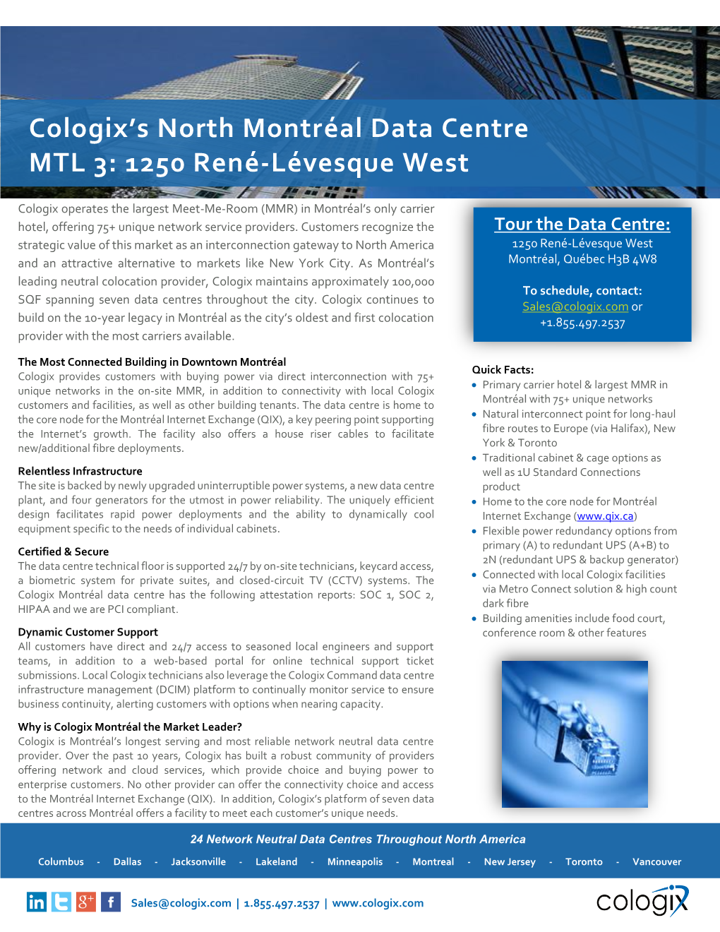 Cologix Montreal 3 Data Center