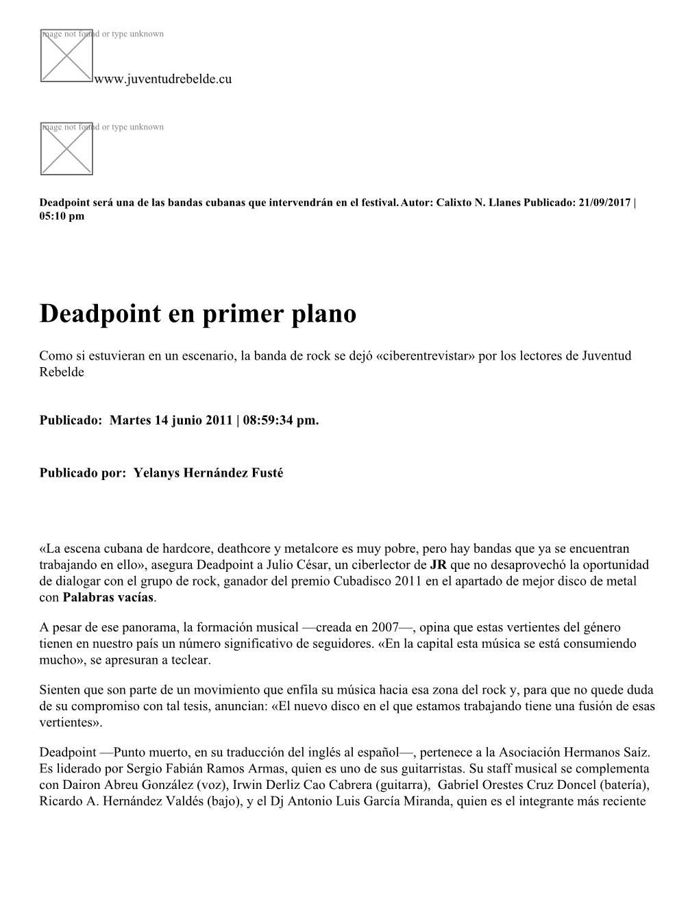 Deadpoint En Primer Plano