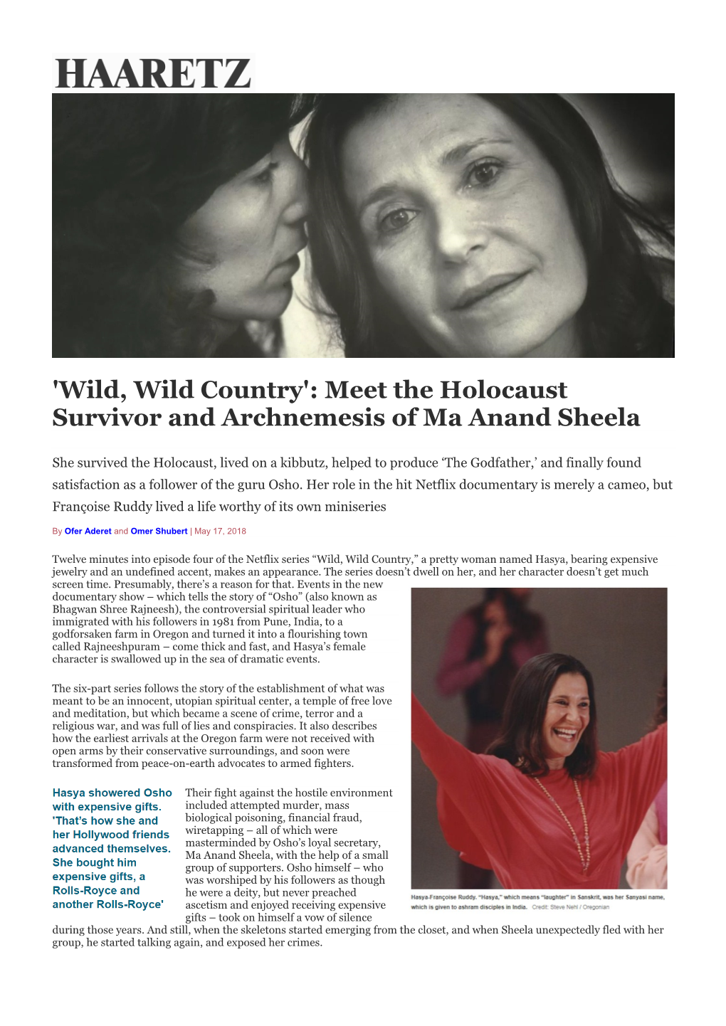 'Wild, Wild Country': Meet the Holocaust Survivor and Archnemesis of Ma Anand Sheela