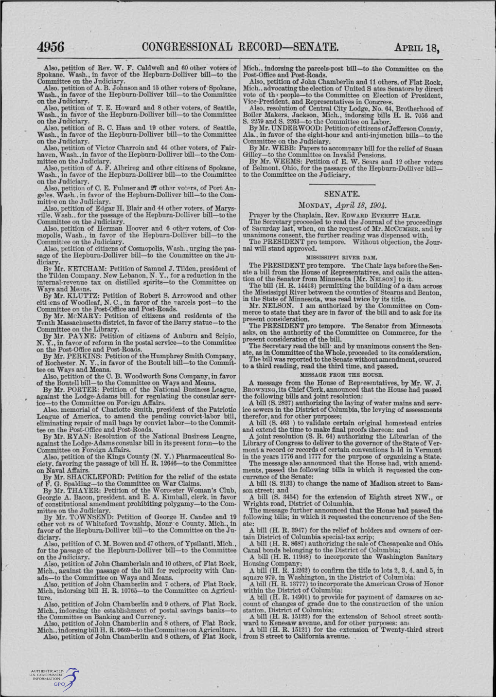 Congressional Record-Senate. Ap~Il 18