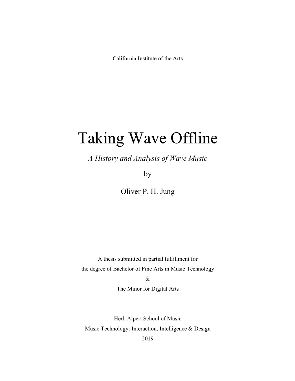 Taking Wave Offline