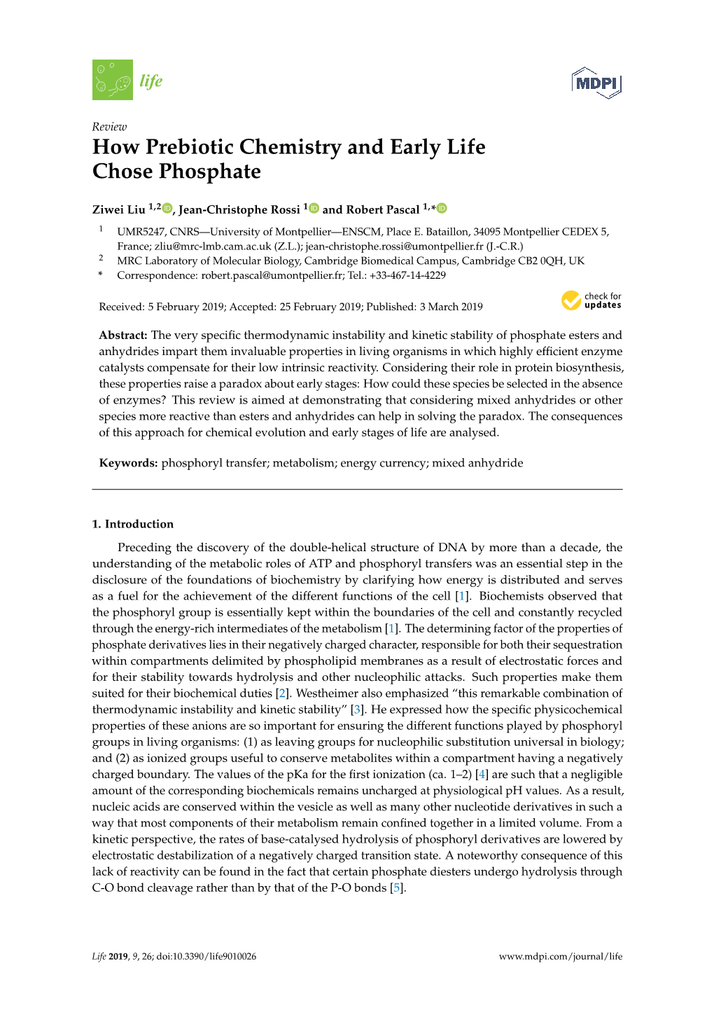 How Prebiotic Chemistry and Early Life Chose Phosphate