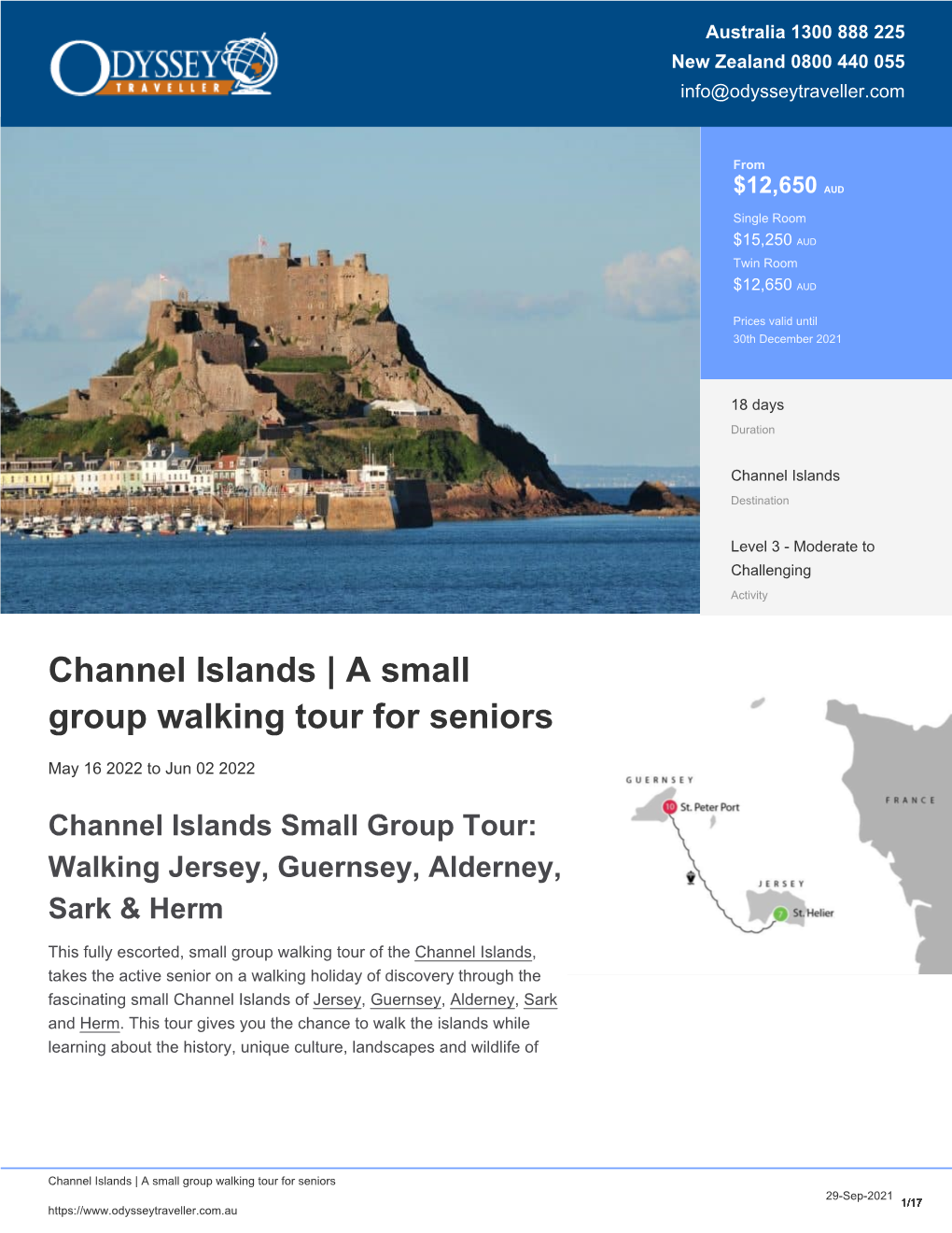Channel Islands | Small Group Walking Tour | Odyssey Traveller