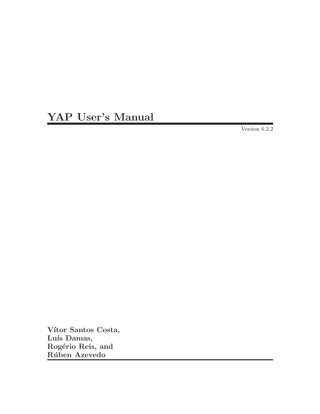 YAP User's Manual