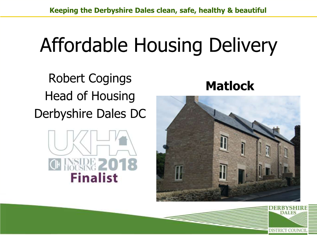 Affordable Housing Delivery