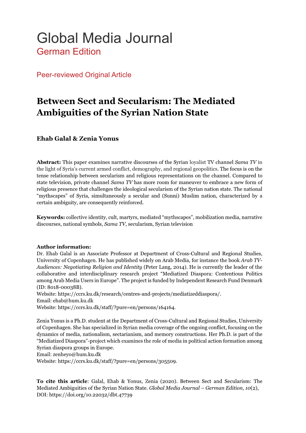 The Mediated Ambiguities of the Syrian Nation State