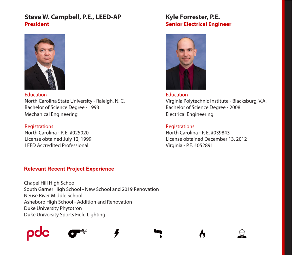 Steve W. Campbell, P.E., LEED-AP Kyle Forrester, P.E. President Senior Electrical Engineer