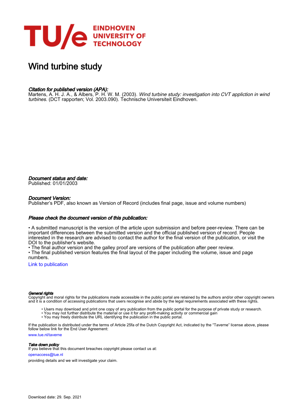 Wind Turbine Study