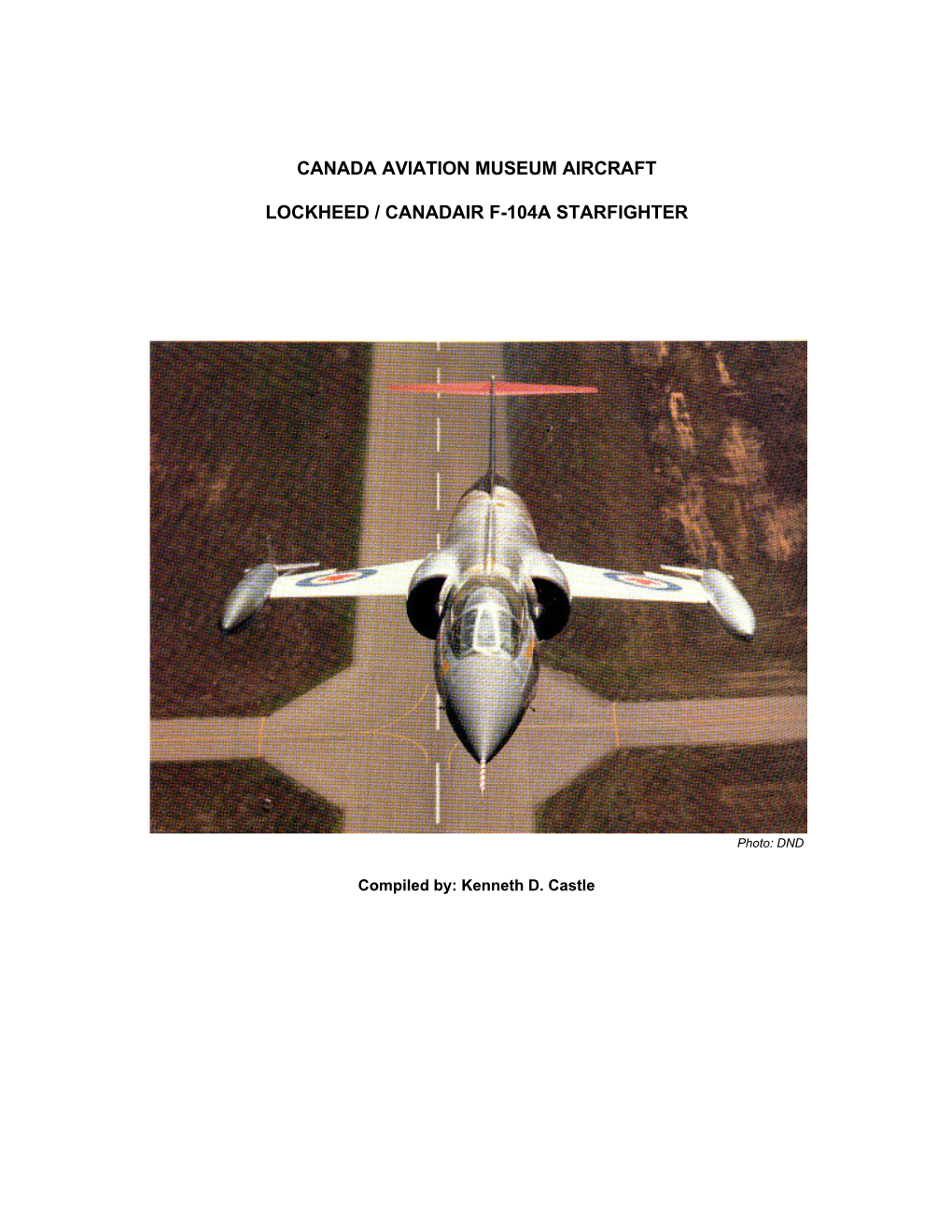 Lockheed / Canadair F-104A Starfighter [PDF]