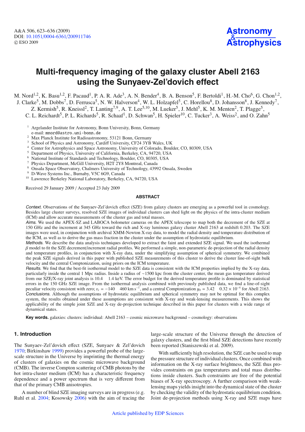Multi-Frequency Imaging of the Galaxy Cluster Abell 2163 Using the Sunyaev-Zel’Dovich Effect