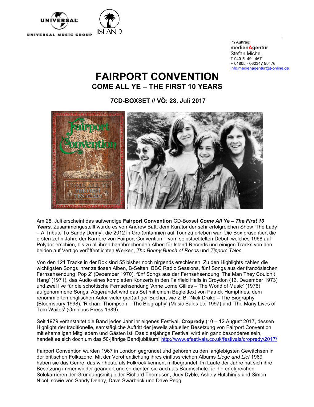 Fairport Convention Come All Ye – the First 10 Years