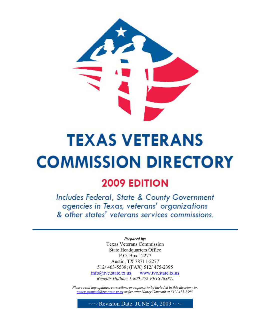 Texas Veterans Commission State Headquarters Office P.O