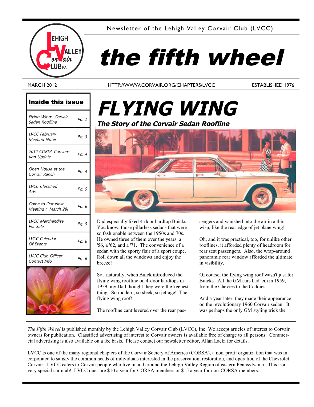 Flying Wing: Corvair FLYING WING Pg