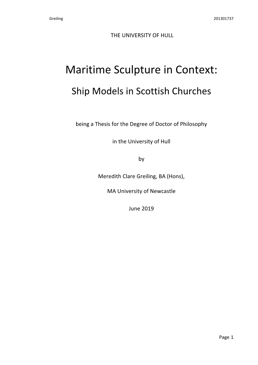 Maritime Sculpture in Context: Ship Models in Scottish Churches