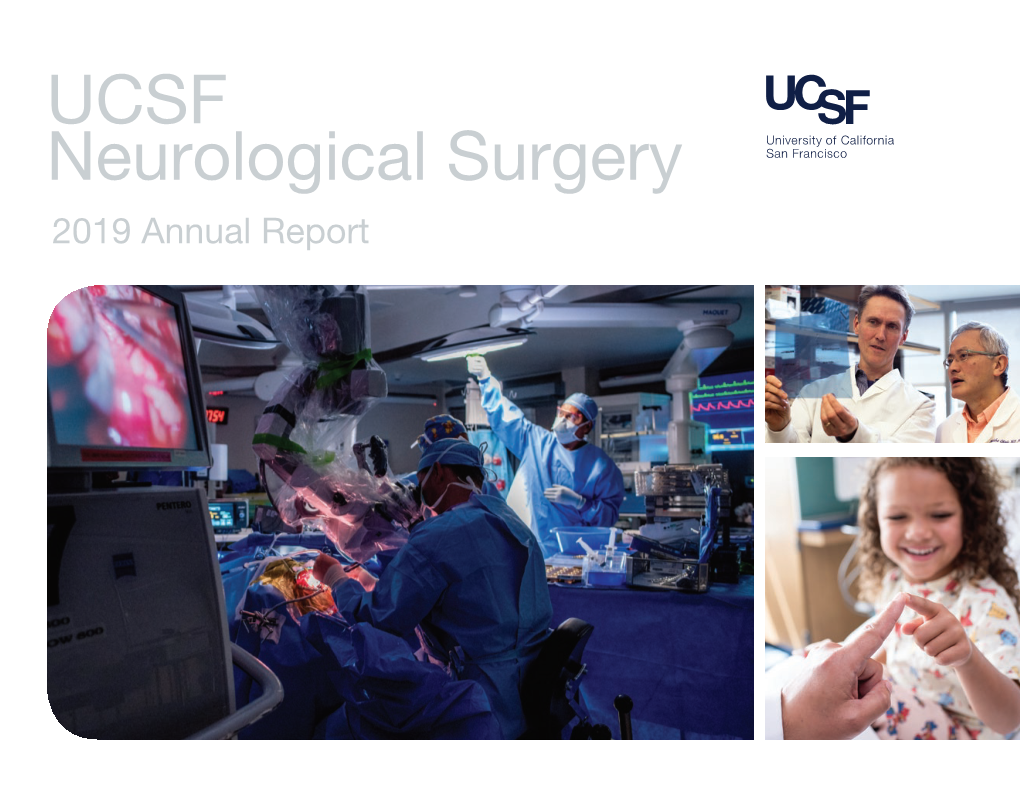 UCSF Neurological Surgery 2019 Annual Report Contents