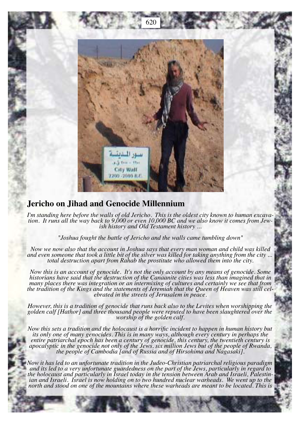 Jericho on Jihad and Genocide Millennium I'm Standing Here Before the Walls of Old Jericho