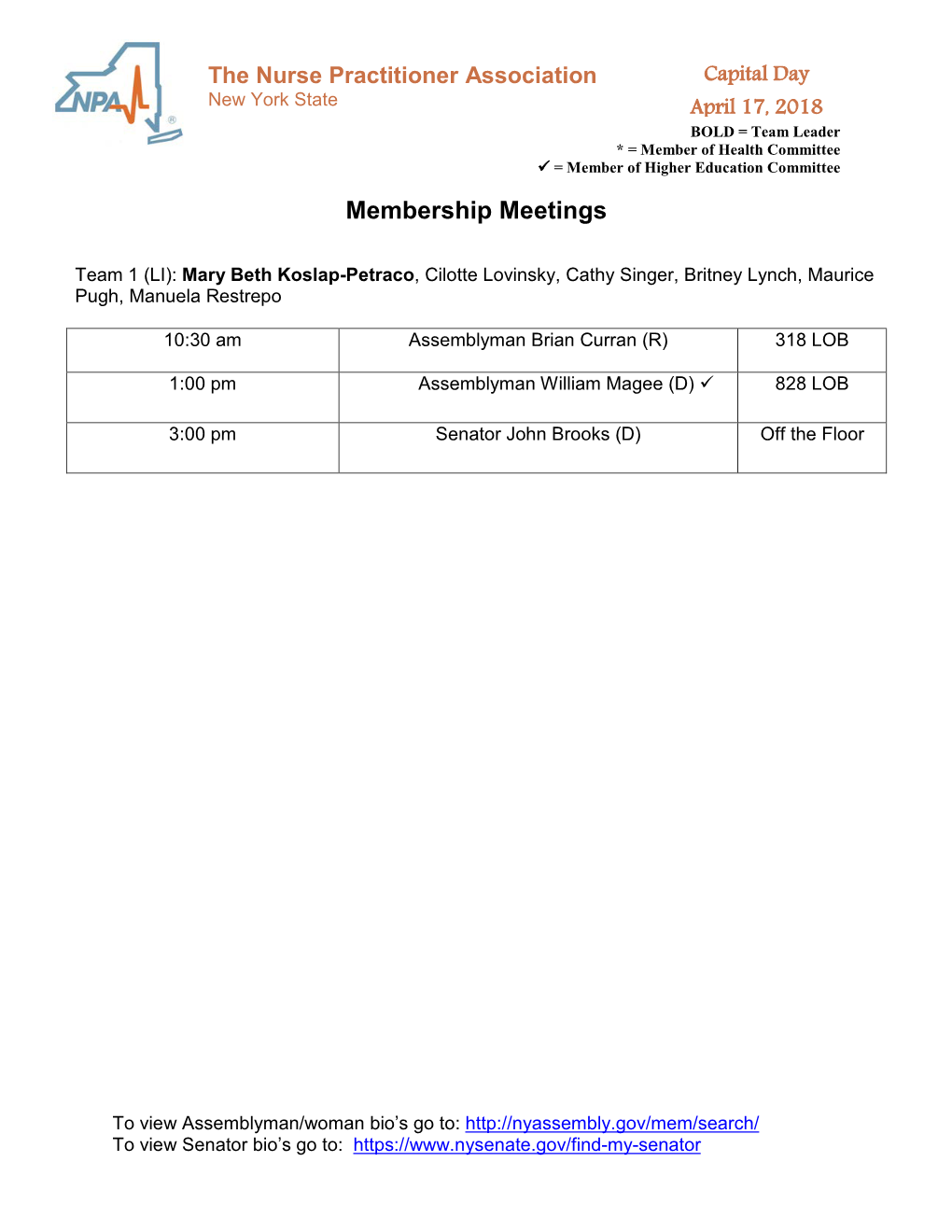 Membership Meetings