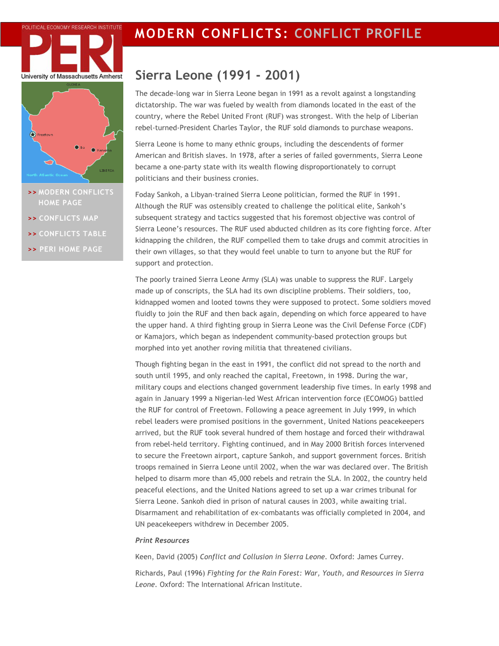 Conflict Profile