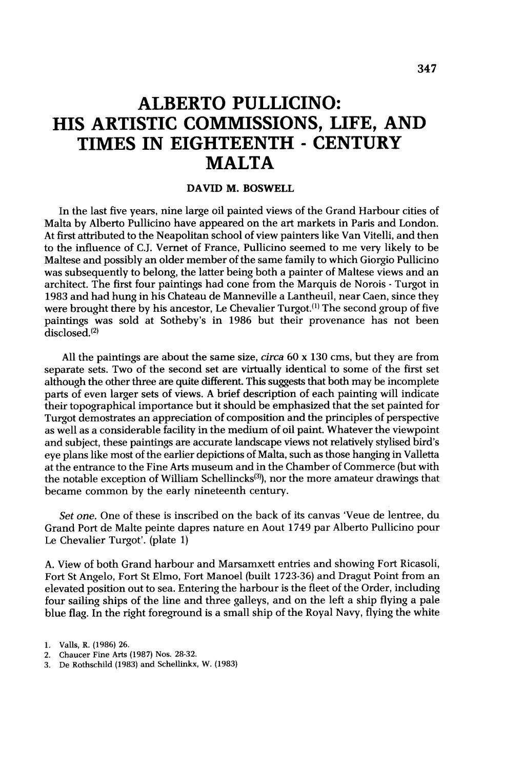 Alberto Pullicino: His Artistic Commissions, Life, and Times in Eighteenth - Century Malta