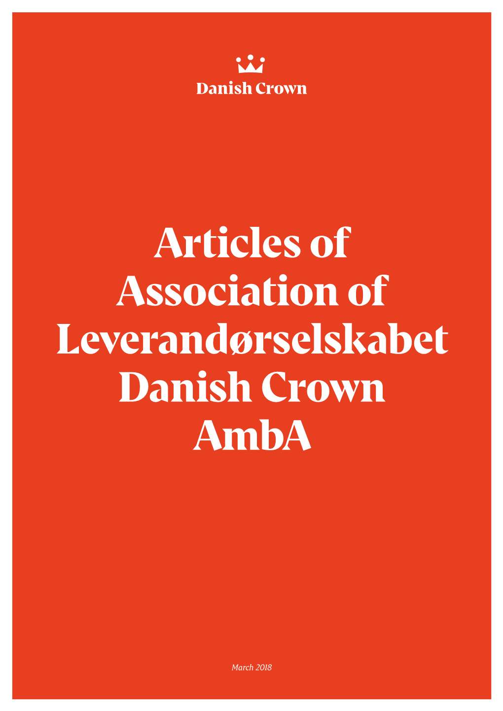 Articles of Association of Leverandørselskabet Danish Crown Amba