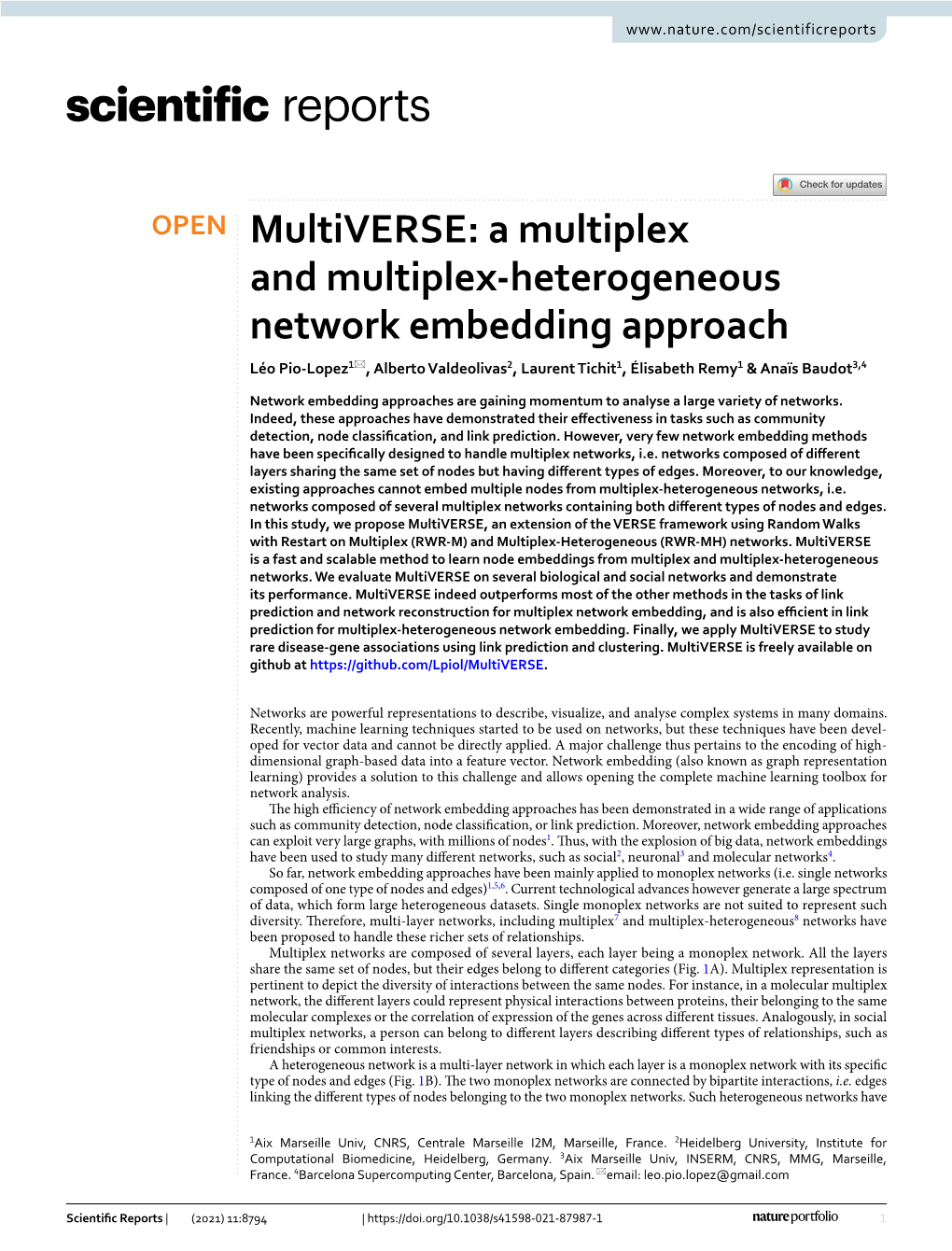 Multiverse: a Multiplex and Multiplex-Heterogeneous Network