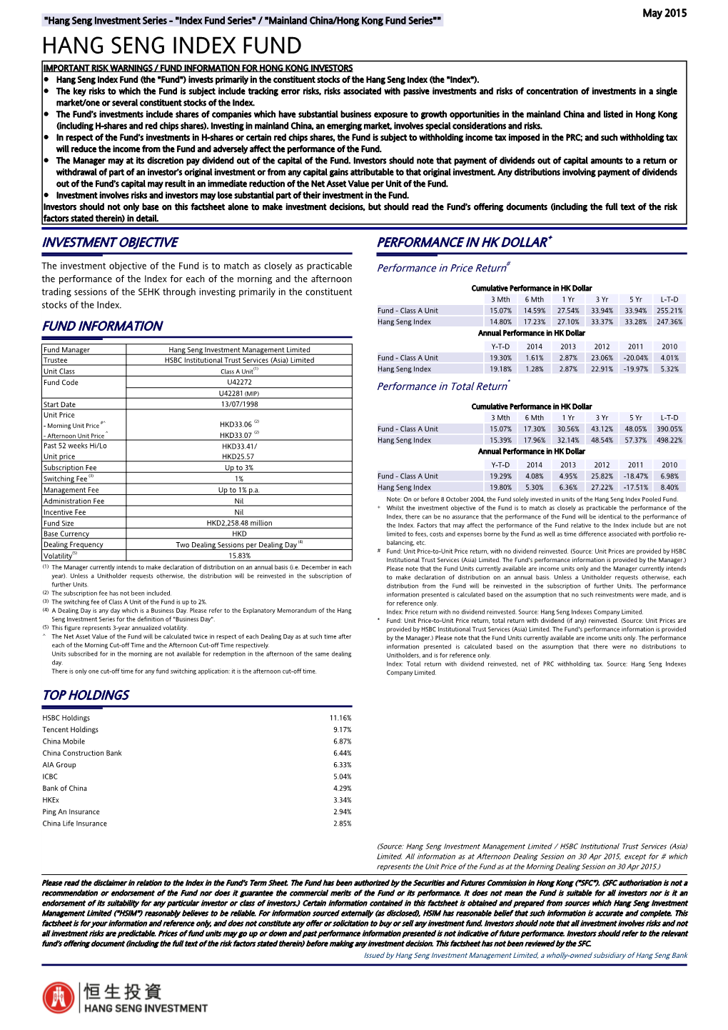 Hang Seng Index Fund