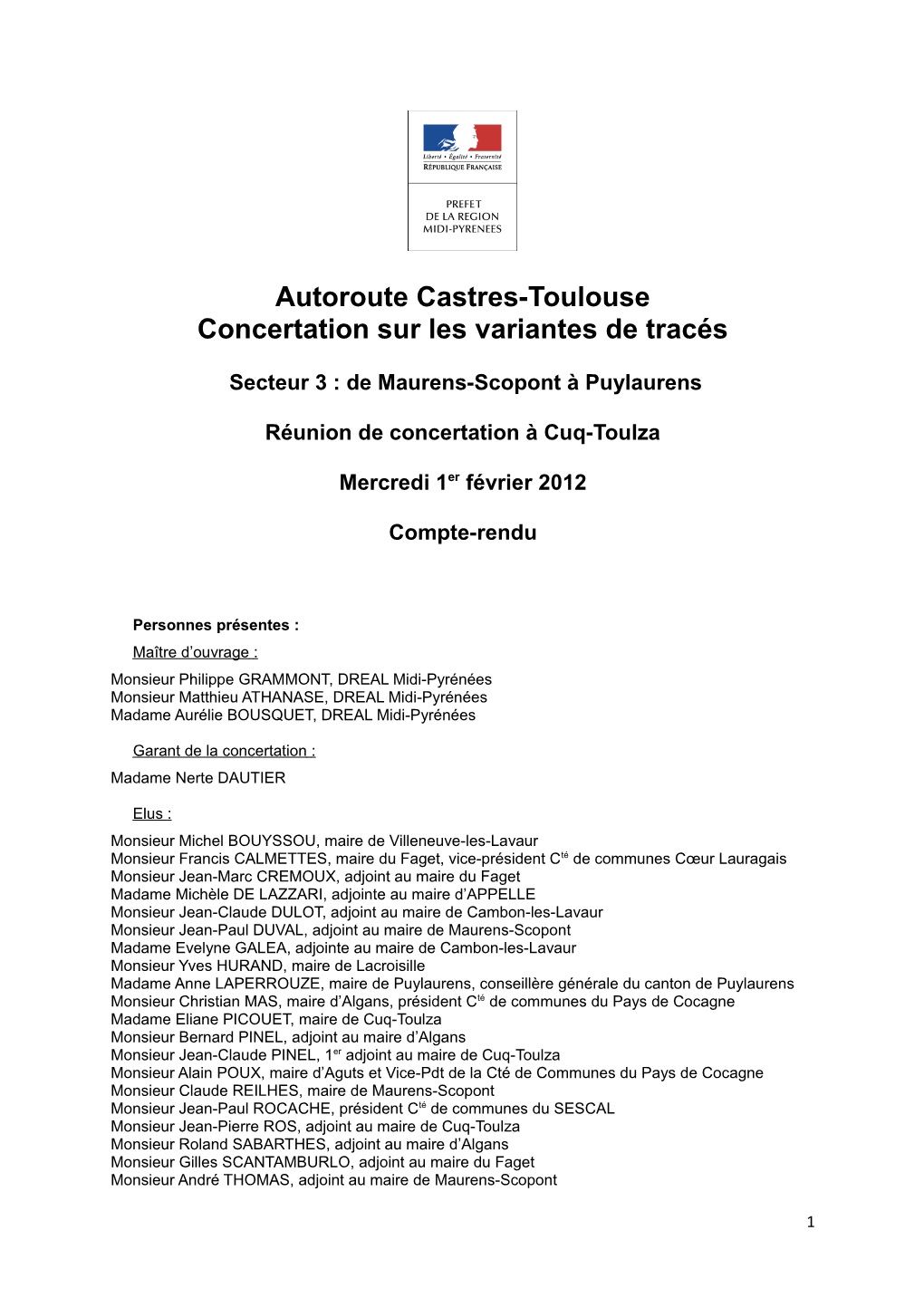 Autoroute Castres-Toulouse Concertation Sur Les Variantes De Tracés