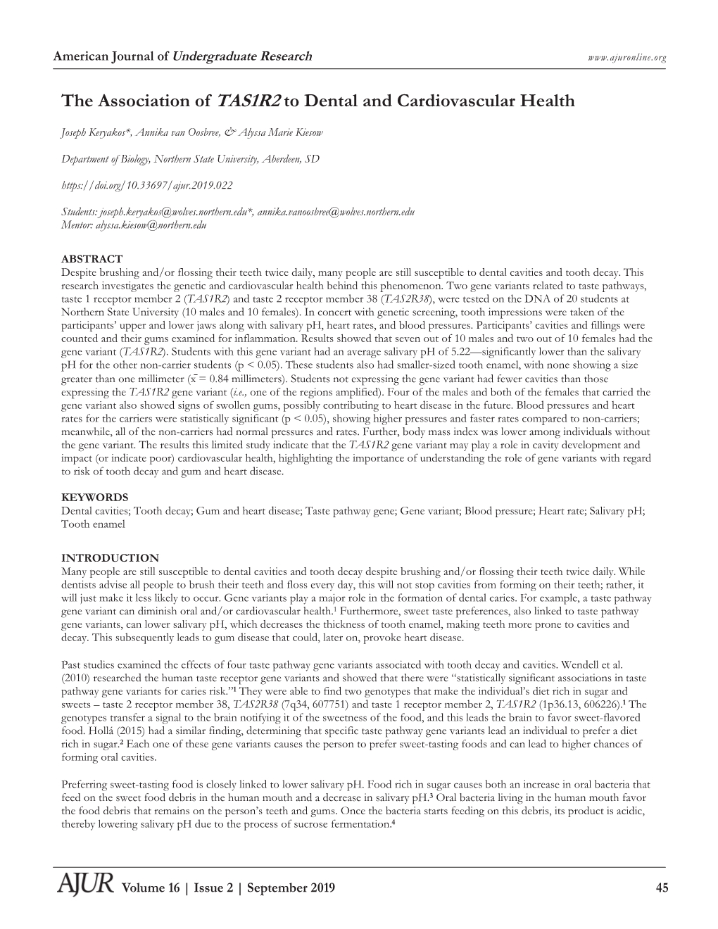 The Association of TAS1R2 to Dental and Cardiovascular Health