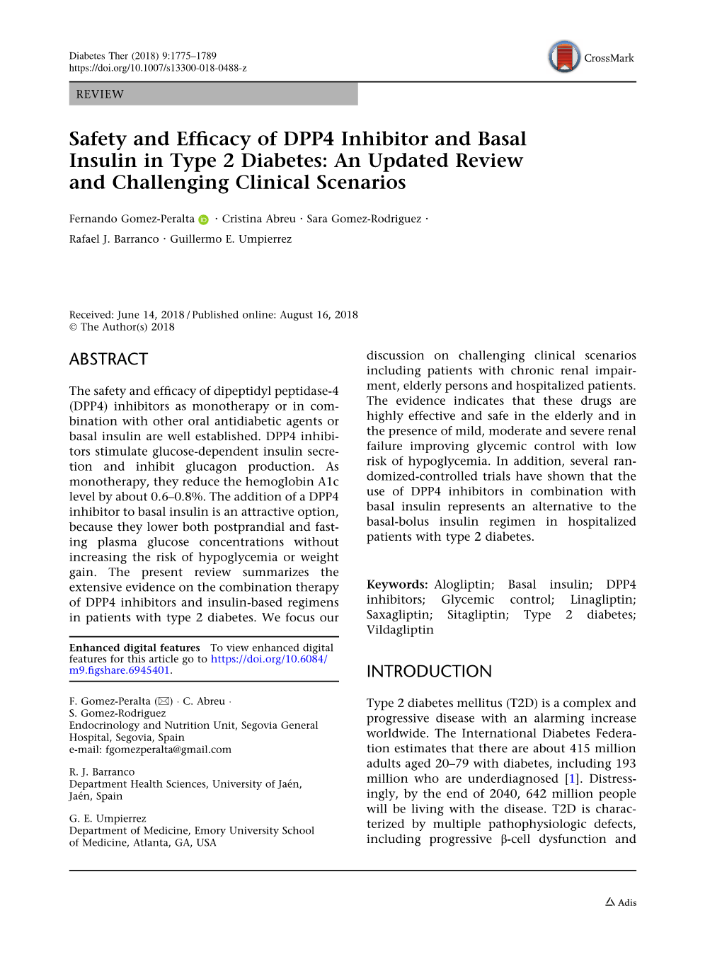 Safety and Efficacy of DPP4 Inhibitor and Basal Insulin in Type 2 Diabetes