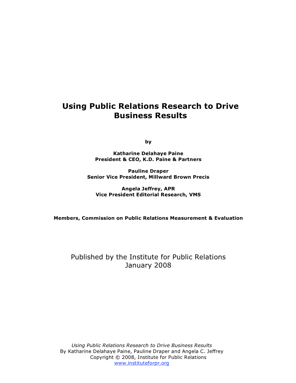 Using Public Relations Research to Drive Business Results