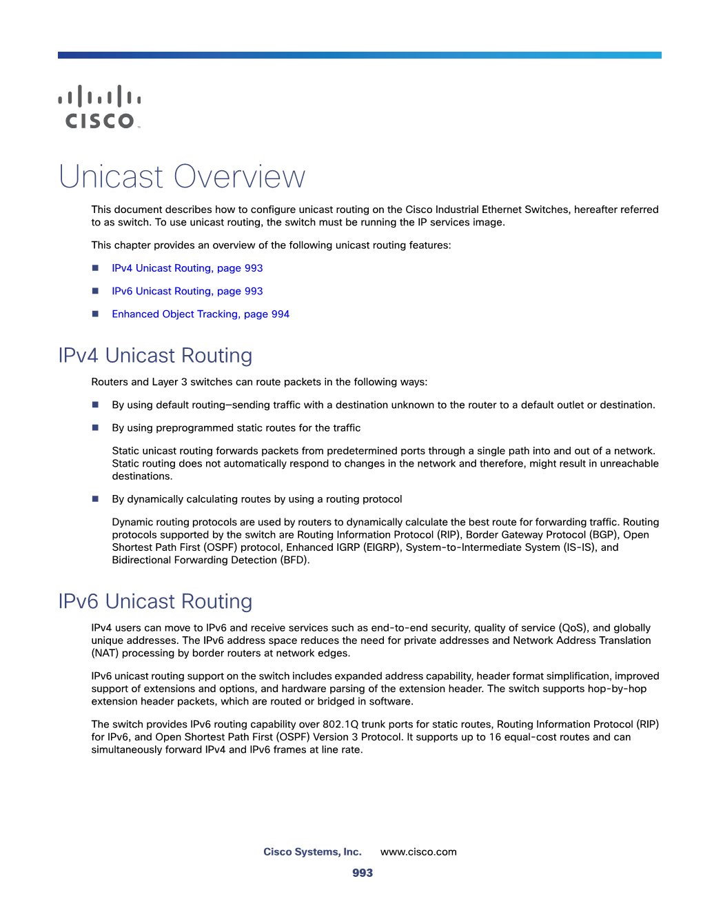 Unicast Routing Overview