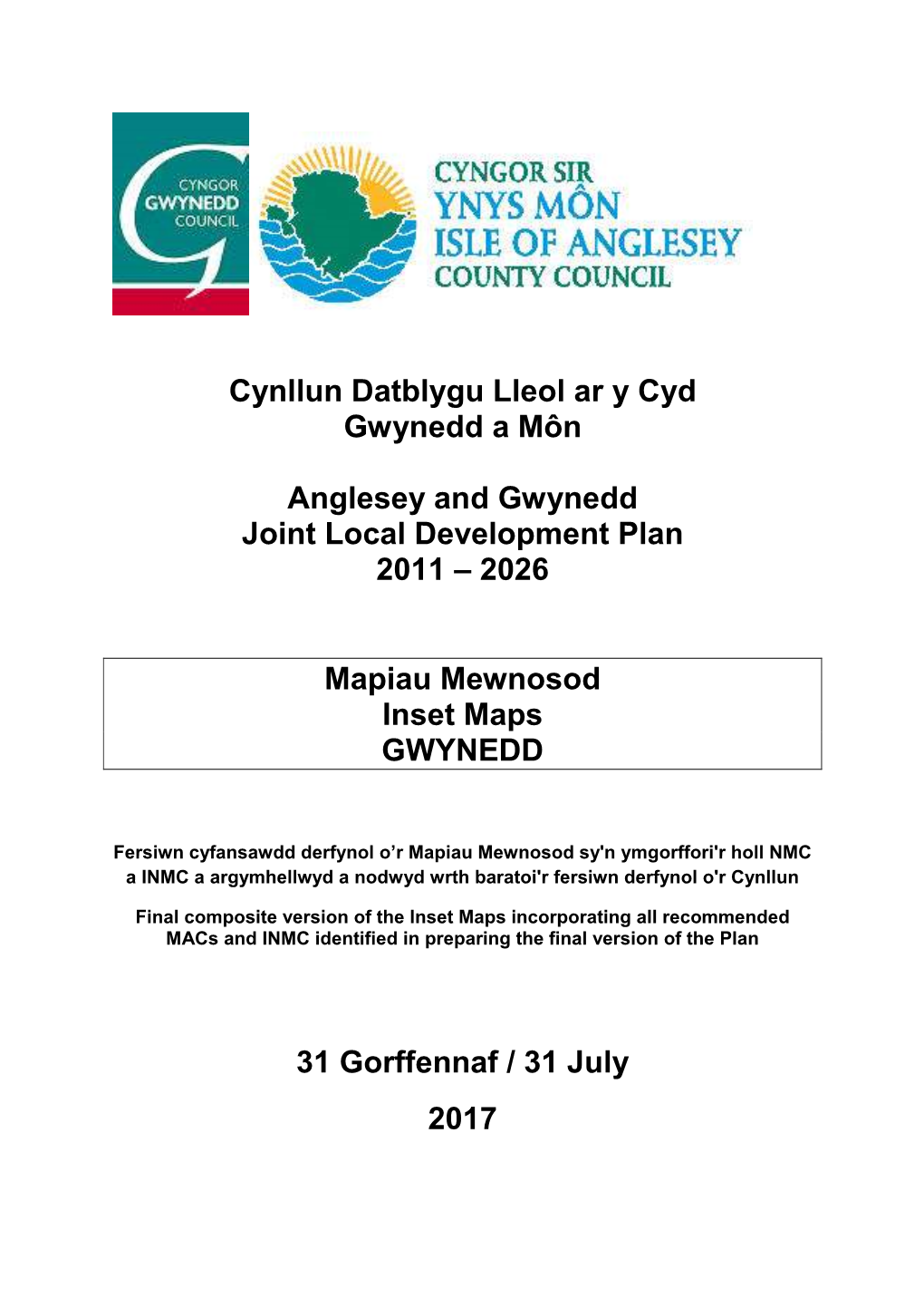 Cynllun Datblygu Lleol Ar Y Cyd Gwynedd a Môn Anglesey And