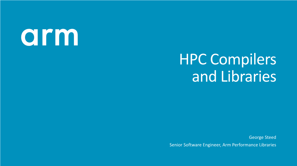HPC Compilers and Libraries