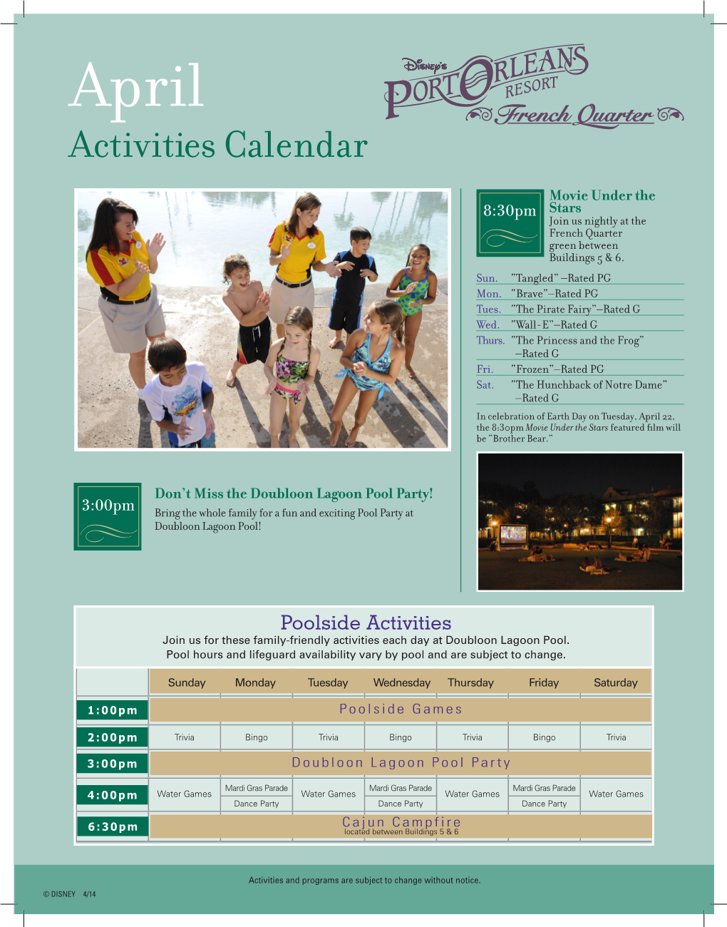 Activities Calendar