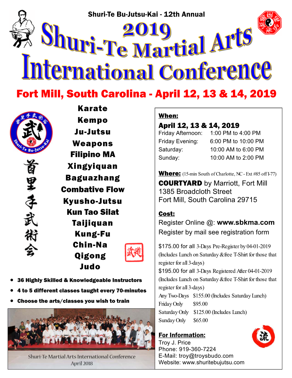 2019 Shuri-Te Conference Flyer 8.5 X 11