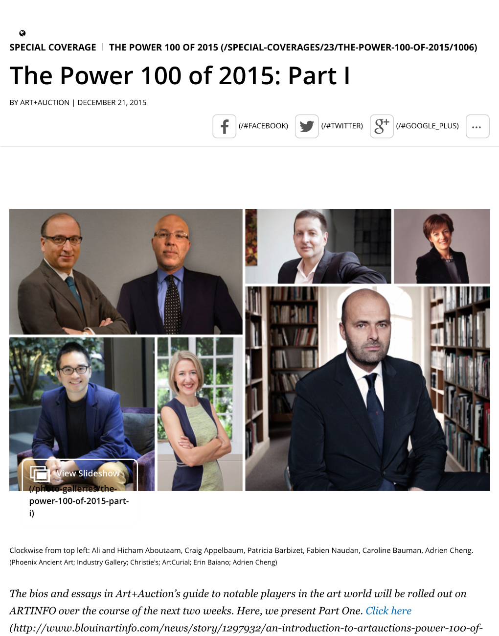 The Power 100 of 2015: Part I