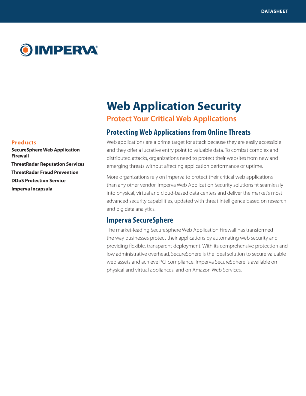 Imperva Securesphere Web Application Security Products