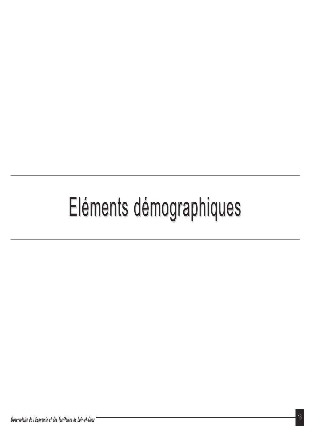 Eléments Démographiques